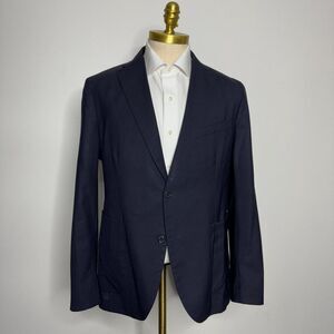 Brooksfield 42R (52 it) Blazer Sport Coat Mens Solid Blue Italy
